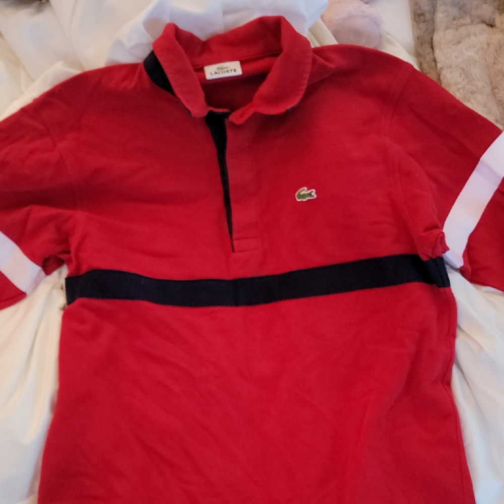 Lacoste Kids Polo Shirt in Red and Black